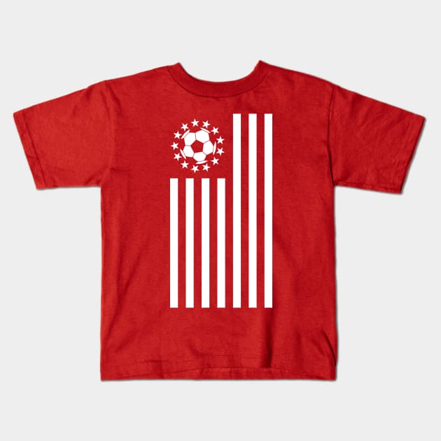 American Soccer Flag Kids T-Shirt by Etopix